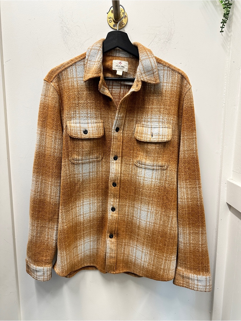True Grit | Fleece flannel tan and White - Men